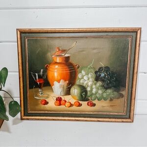 Vintage Still Life Oil Painting | Frank Lean | Wall Hanging